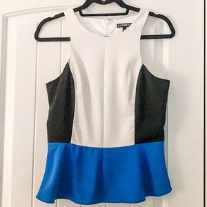 Express ColorBlock Tank Peplum Top